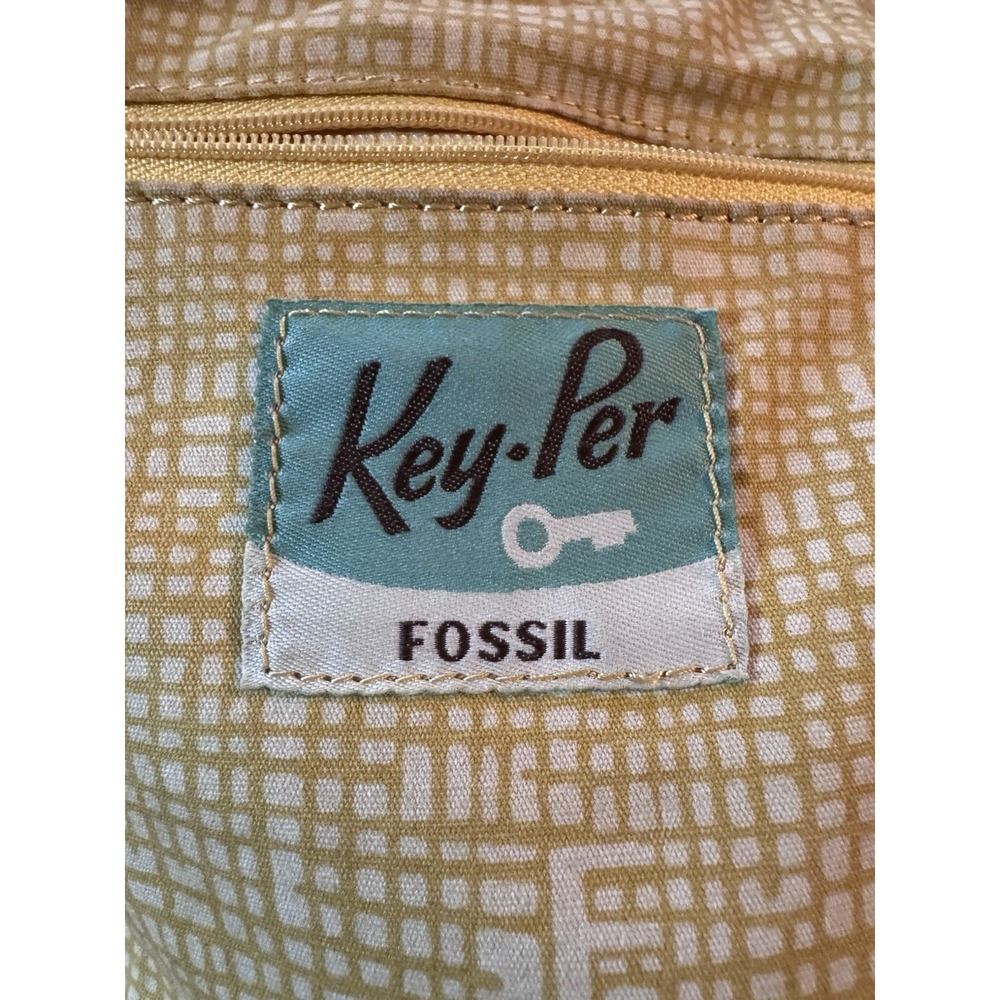 Fossil Crossbody Bag Calypso Key-Per Purse Multi Color Block Coated Canvas Brown - Picture 3 of 16